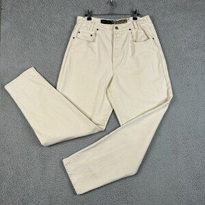 NY Line Jeans Womens Size 14 Speckled Ivory Vintage Mom Fit Button Fly Tapered